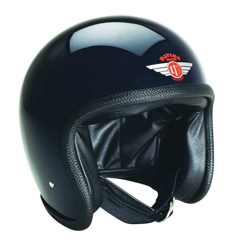 90104 - Gloss Black Davida Speedster Helmet - Davida Motorcycle helmets