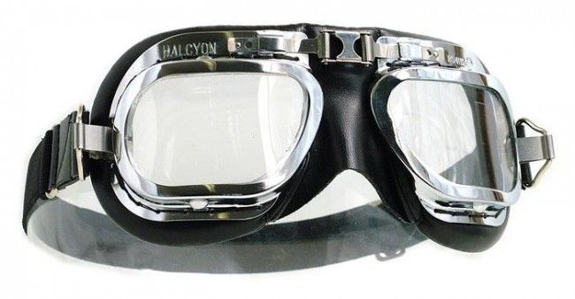 Halcyon Goggles Mk 7 - Black PVC - Davida Motorcycle helmets - 2